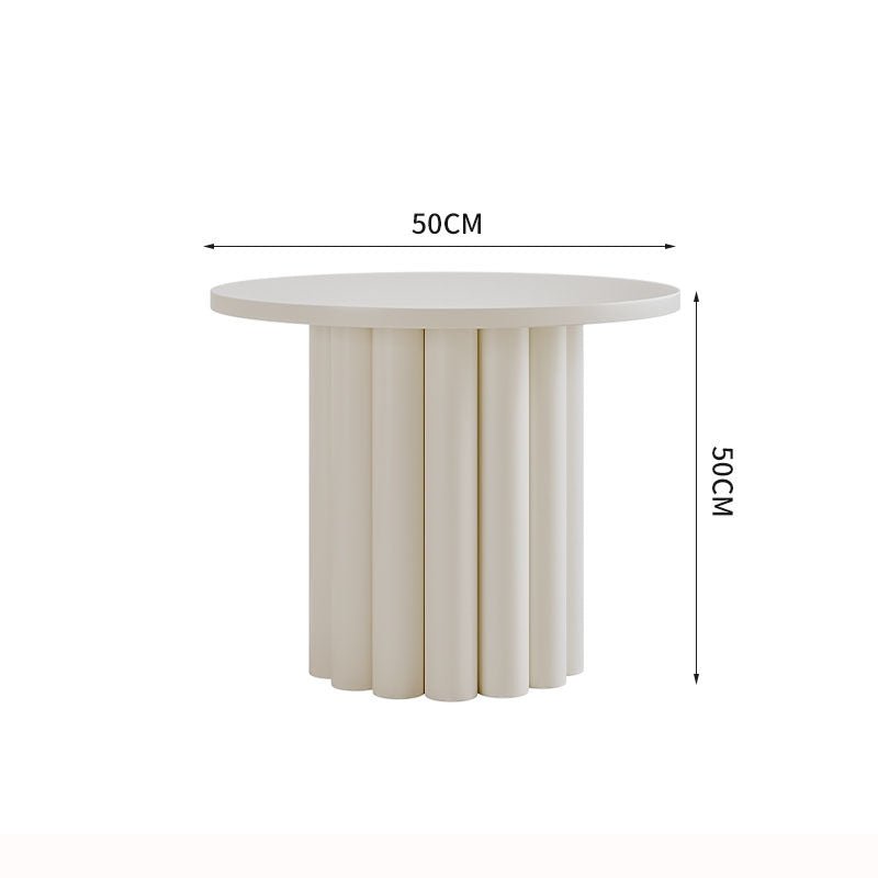 Round table with dimensions indicated on a white background