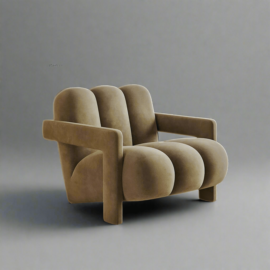 Brown armchair on a gray background