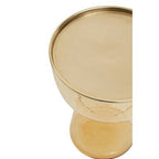 Retro Amber Glass Side Table with Gold-Tone Metal Frame | Martini - MOOAZAA