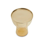 Retro Amber Glass Side Table with Gold-Tone Metal Frame | Martini - MOOAZAA
