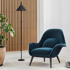 Swoon Lounge Petit Armchair And Stool, Brown, Wood Leg