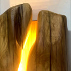 Wabi-Sabi Wood LED Wall Lamp – Japanese Minimalist E14 Sconce for Bedroom & Living Room
