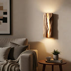 Wabi-Sabi Wood LED Wall Lamp – Japanese Minimalist E14 Sconce for Bedroom & Living Room