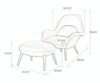 Swoon Lounge Petit Armchair And Stool, Brown, Wood Leg
