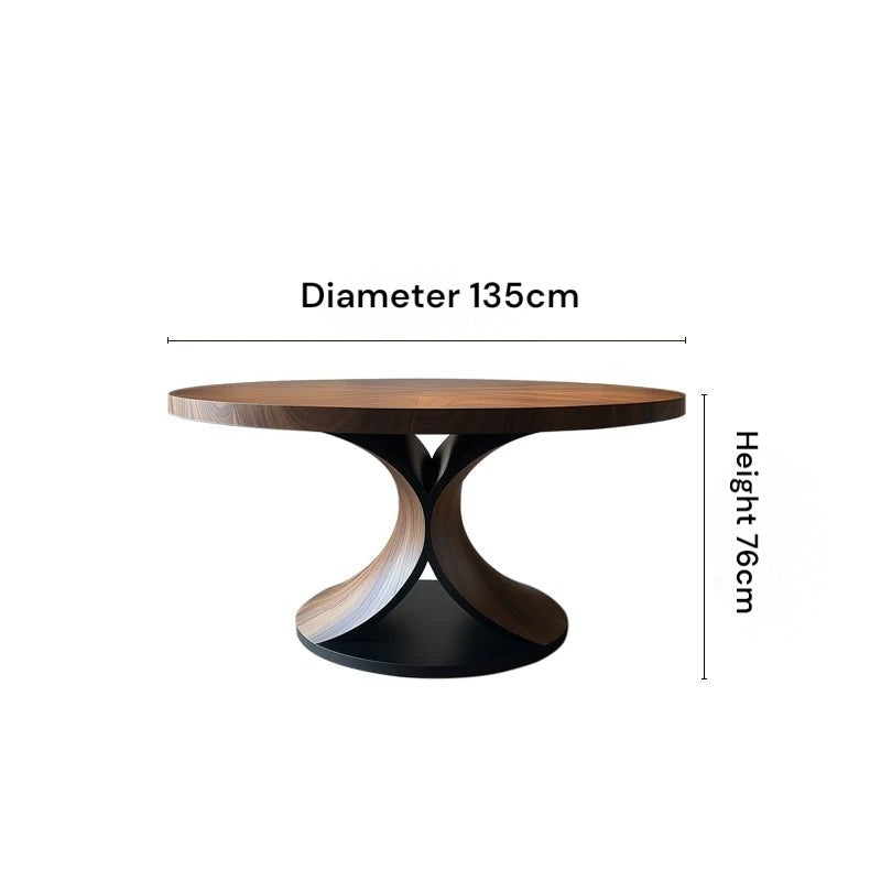 Round table with dimensions labeled on a white background