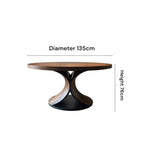 Round table with dimensions labeled on a white background