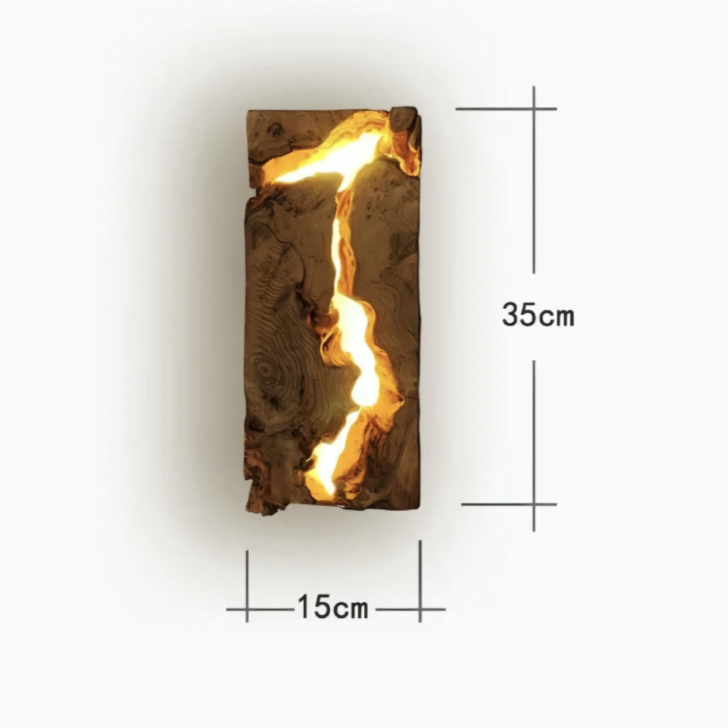 Wabi-Sabi Wood LED Wall Lamp – Japanese Minimalist E14 Sconce for Bedroom & Living Room