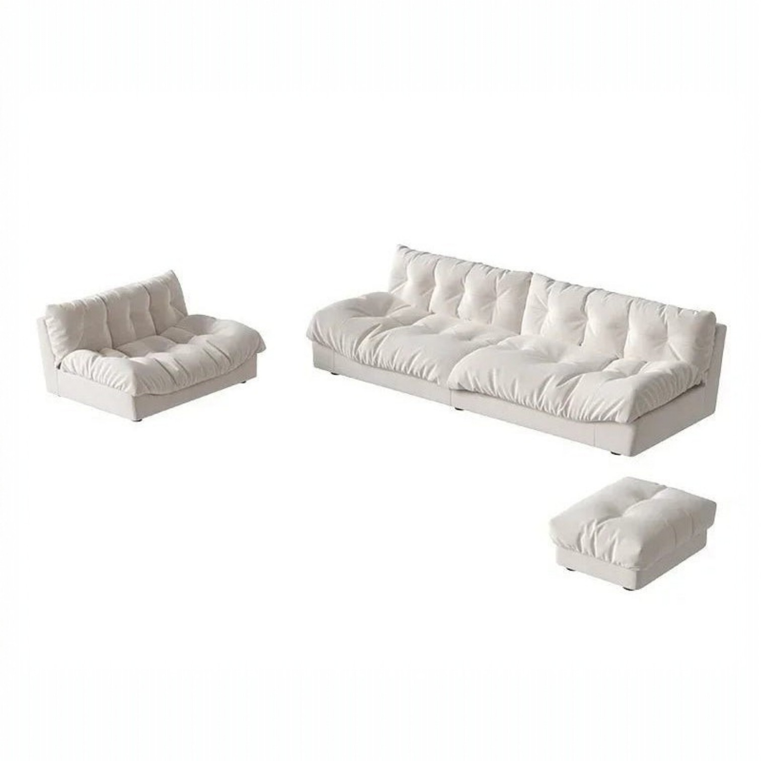 Light Luxury Cream Clouds Sofa Bed XXL Minimalist Couch