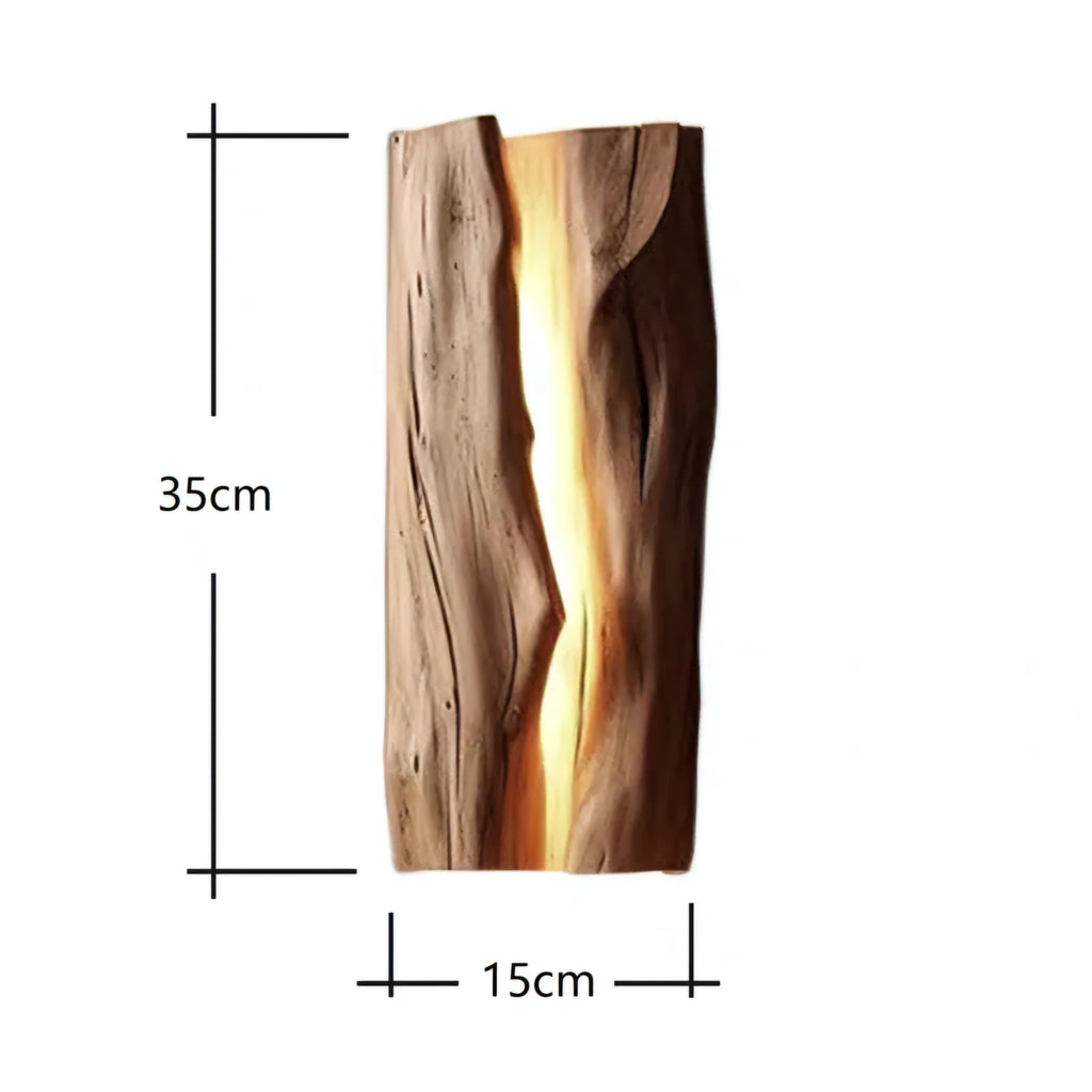 Wabi-Sabi Wood LED Wall Lamp – Japanese Minimalist E14 Sconce for Bedroom & Living Room