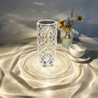 Rose Light And Shadow Projector LED Night Light Diamond Crystal Atmosphere Lamp USB Touch Control Bedside Decor Night Light - MOOAZAA