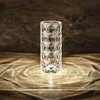 Rose Light And Shadow Projector LED Night Light Diamond Crystal Atmosphere Lamp USB Touch Control Bedside Decor Night Light - MOOAZAA