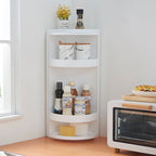 Rotatable Bathroom Makeup Organizer Corner Plastic Wall Mounted Storage Rack Box - MOOAZAA