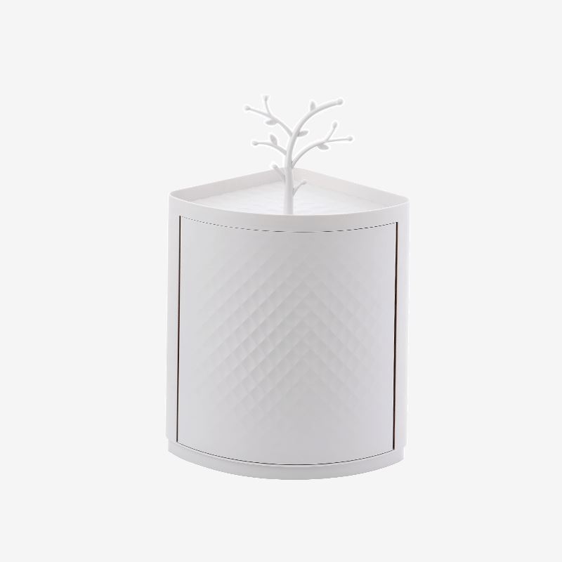 Rotatable Bathroom Makeup Organizer Corner Plastic Wall Mounted Storage Rack Box - MOOAZAA
