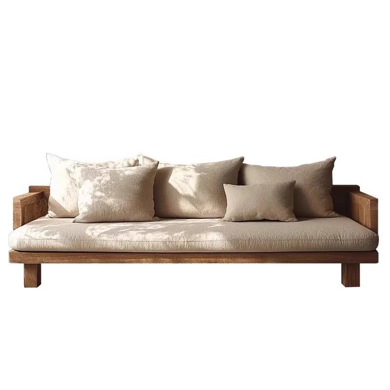 Rural Log sofa chair simple style modern, solid wood, three seater - MOOAZAA 