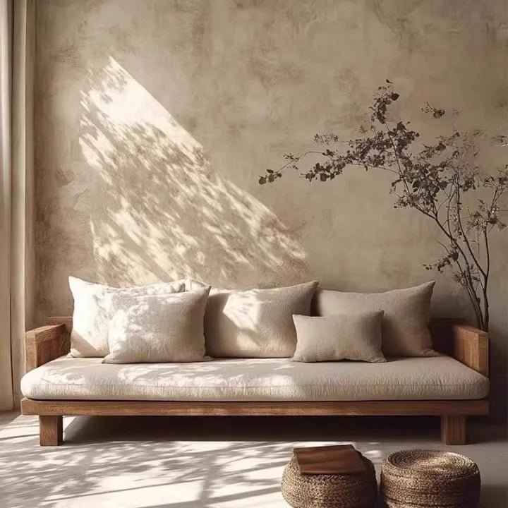 Rural Log sofa chair simple style modern, solid wood, three seater - MOOAZAA 