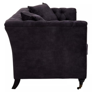 3 Seater Grey Velvet Sofa, Sabrina