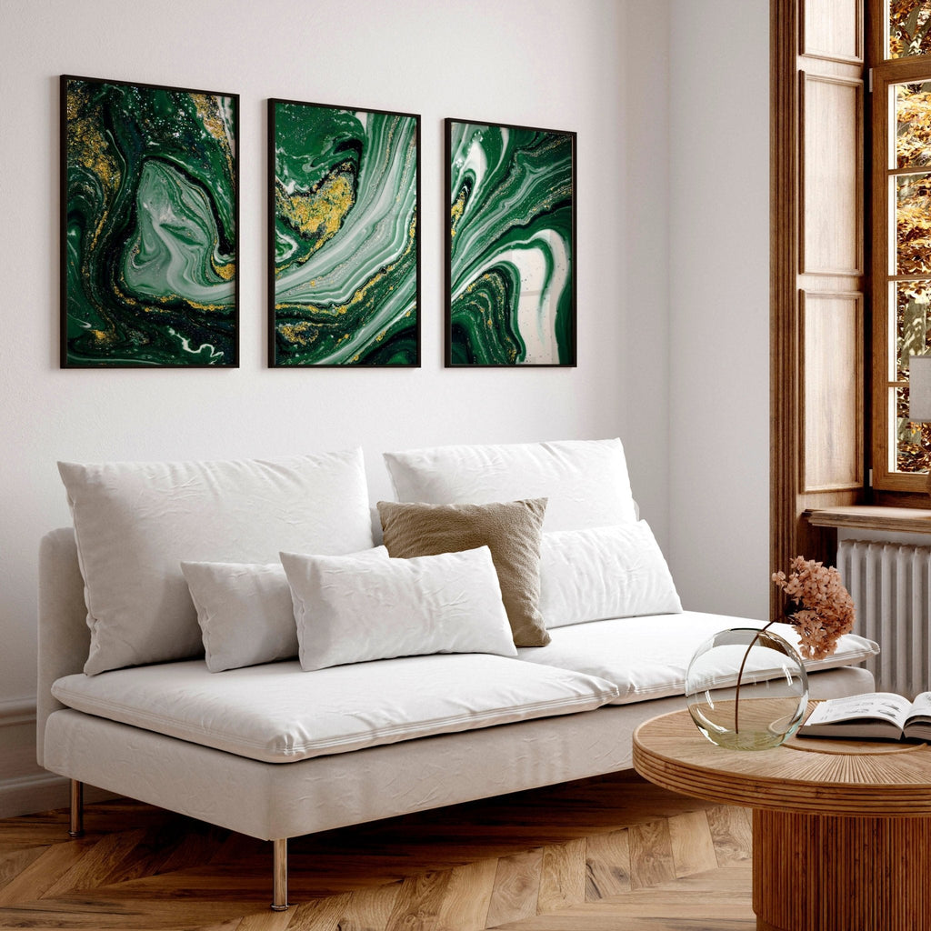 Wall abstract art | set of 3 Marble wall art prints