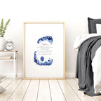 Sapphire Birthstone wall art print