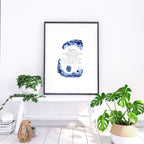 Sapphire Birthstone wall art print
