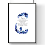 Sapphire Birthstone wall art print