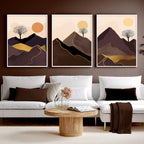 Scandinavian decor style for living room | set of 3 framed wall art