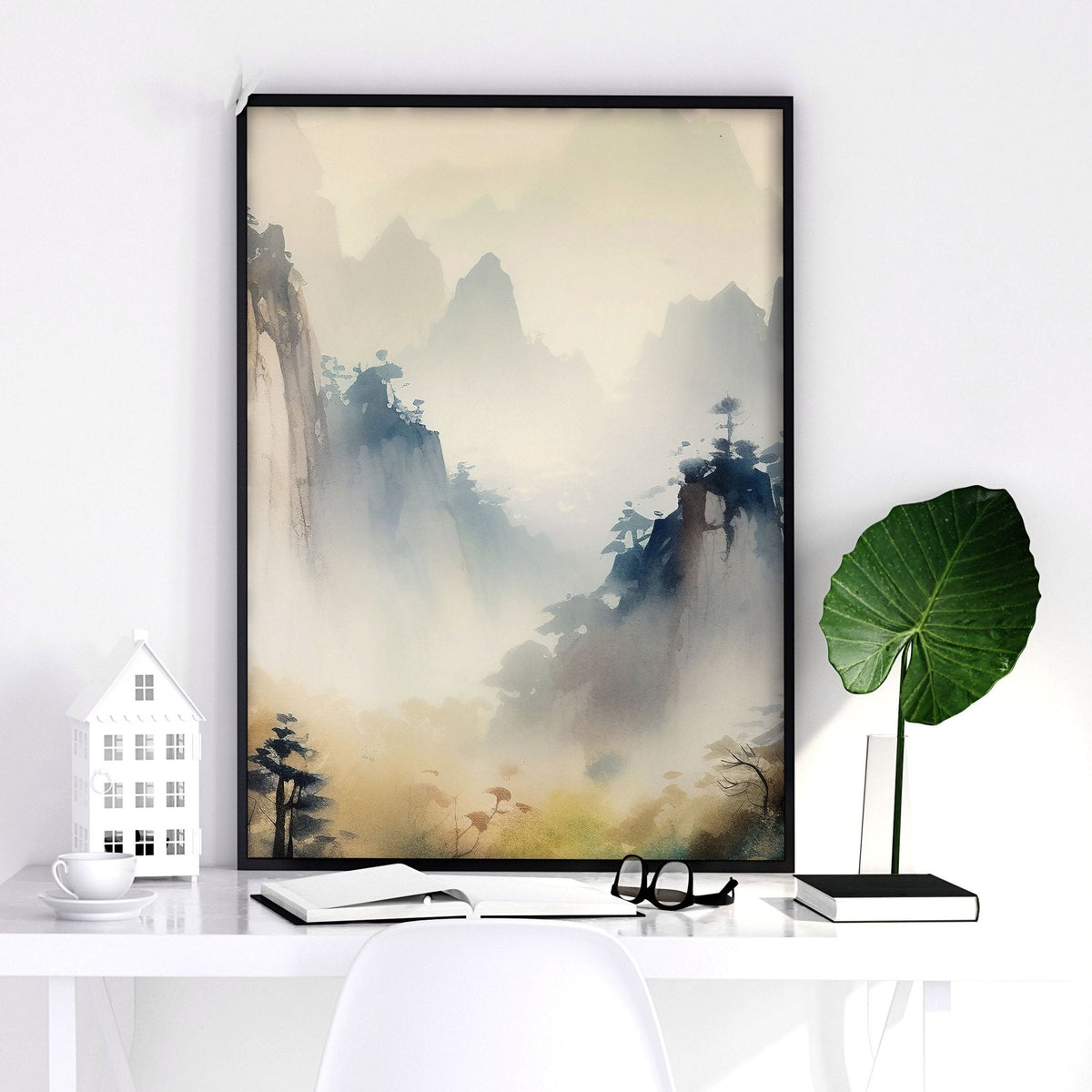 Set of 3 Framed Pictures | Set of 3 Asian Inspired Wall art Prints