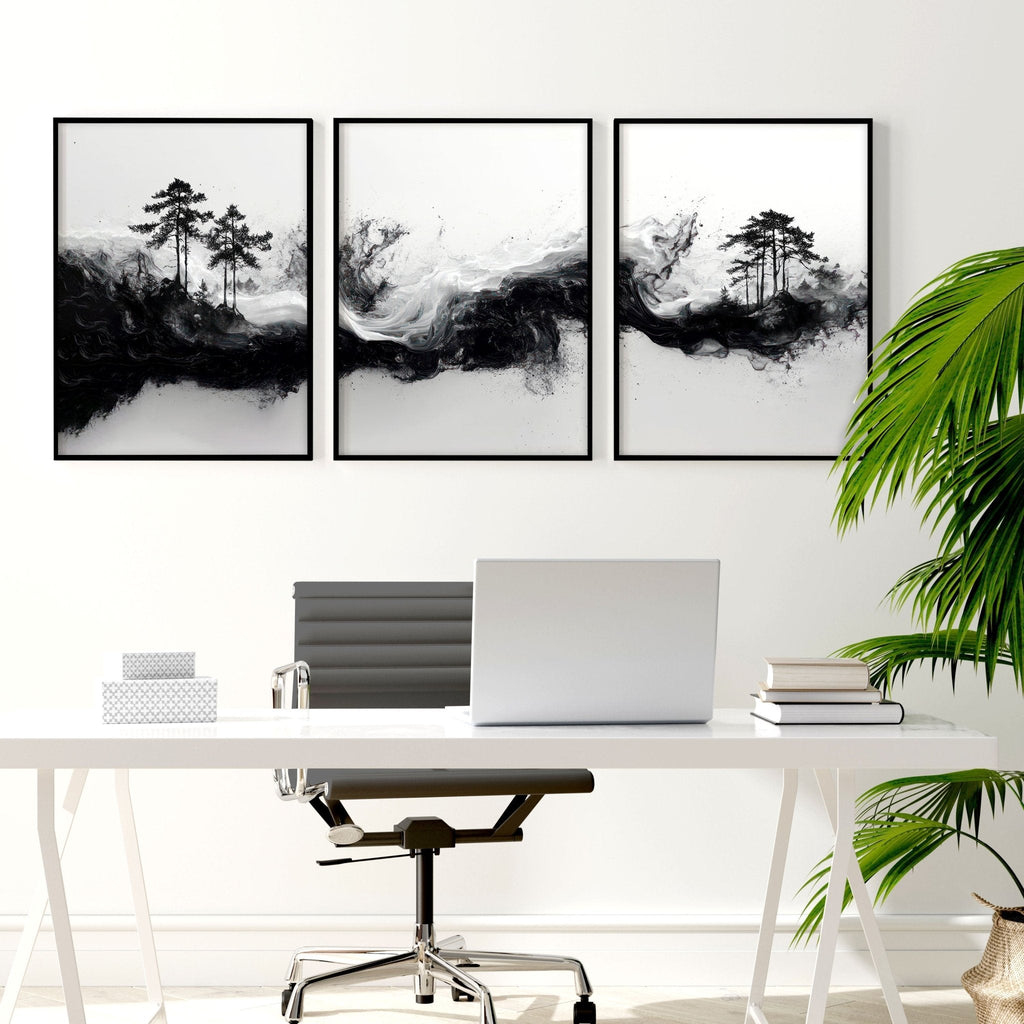 Set of 3 Framed Wall Art | Set of 3 Asian Inspired Wall art Prints