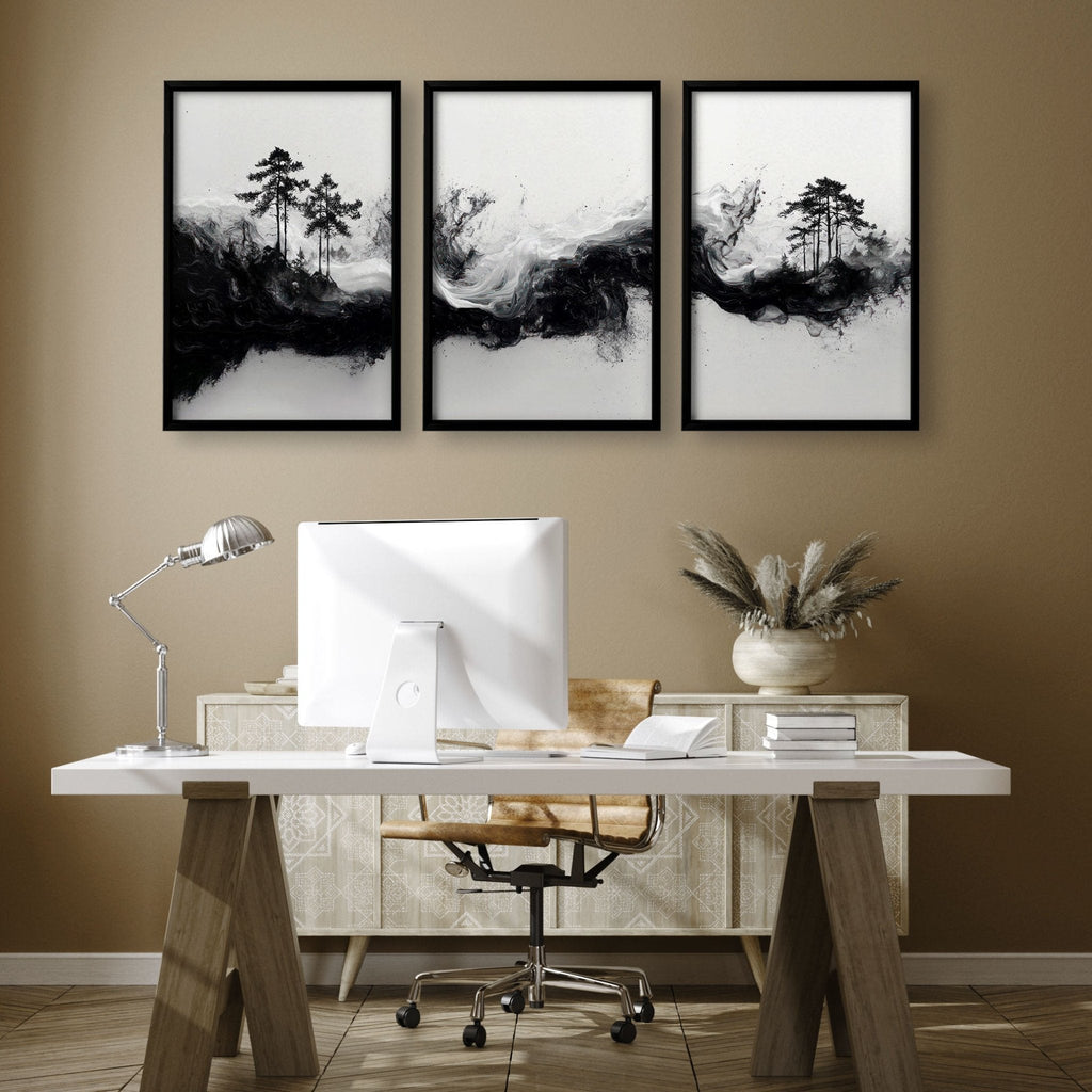 Set of 3 Framed Wall Art | Set of 3 Asian Inspired Wall art Prints