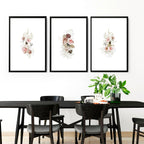 Art for the kitchen | set of 3 Shabby Chic wall art prints