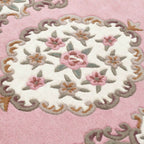 Shensi Pink Medallion Rug - MOOAZAA