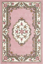 Shensi Pink Medallion Rug - MOOAZAA
