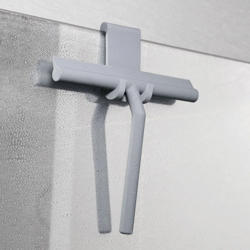 Shower Squeegee Window Glass Wiper Silicone Scraper Cleaner Brush Long Handle Bathroom Mirror Wiper Scraper Cleaning Accessories - MOOAZAA