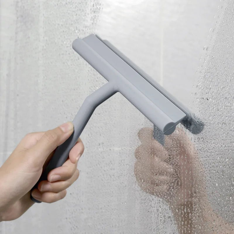 Shower Squeegee Window Glass Wiper Silicone Scraper Cleaner Brush Long Handle Bathroom Mirror Wiper Scraper Cleaning Accessories - MOOAZAA