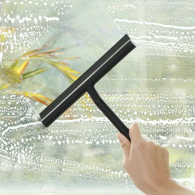 Shower Squeegee Window Glass Wiper Silicone Scraper Cleaner Brush Long Handle Bathroom Mirror Wiper Scraper Cleaning Accessories - MOOAZAA