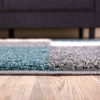 Myshaggy Geometric Duck Egg Blue Rug
