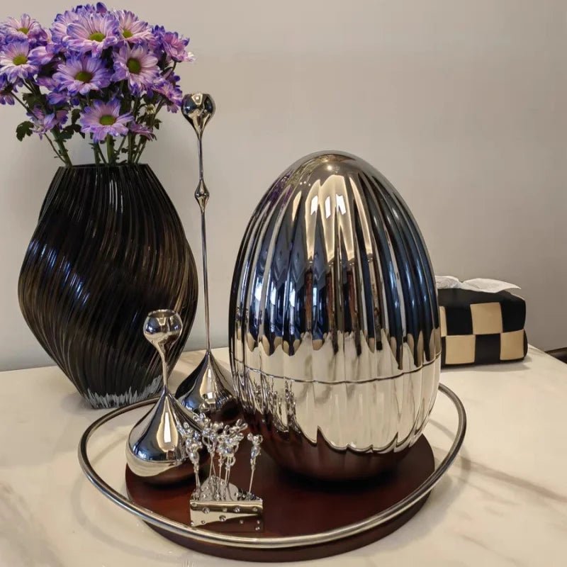 Silver Candle Holder, Metal Candlestick Romantic Art Table Decoration - MOOAZAA