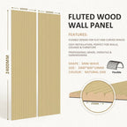 Small Fluted Mini Ribbed Wall Panels in Natural Oak - 240cm x 60cm
