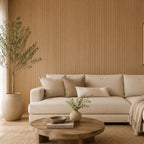 Small Fluted Mini Ribbed Wall Panels in Natural Oak - 240cm x 60cm