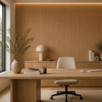 Small Fluted Mini Ribbed Wall Panels in Natural Oak - 240cm x 60cm