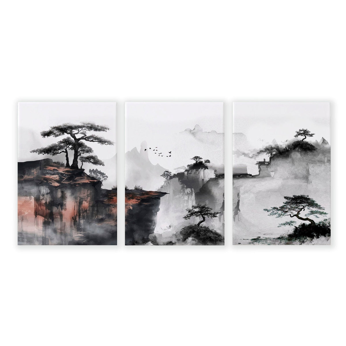 Small Framed Pictures | Set of 3 Asian Inspired Wall art Prints