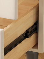 Smart Bedside Table, Modern Nightstand with LED Light & Charging Station - MOOAZAA 