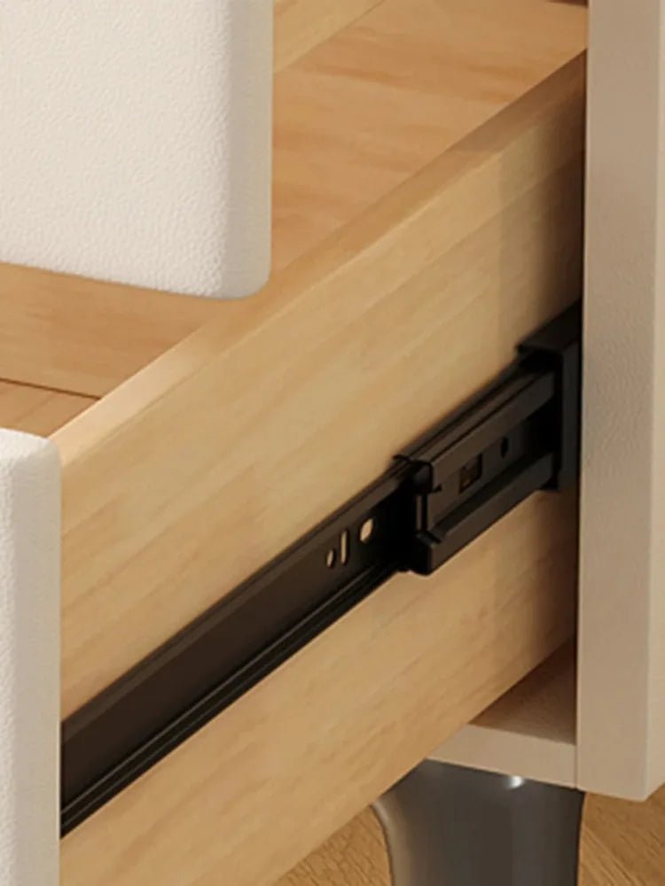 Smart Bedside Table, Modern Nightstand with LED Light & Charging Station - MOOAZAA 