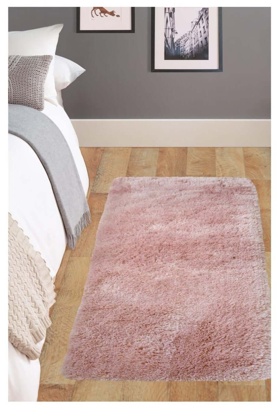 Soft Washable Pink Shaggy Rug | SA - 07 - MOOAZAA