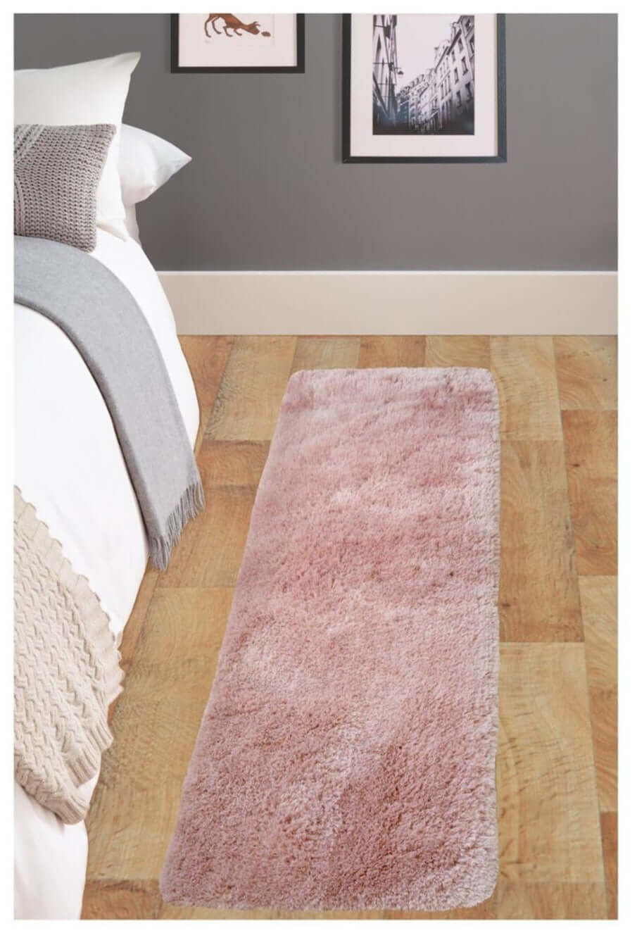 Soft Washable Pink Shaggy Rug | SA - 07 - MOOAZAA