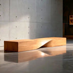Solid Wood Bench | Wabi-Sabi Pine Wood Entryway & Dining Bench - MOOAZAA