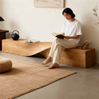 Solid Wood Bench | Wabi-Sabi Pine Wood Entryway & Dining Bench - MOOAZAA