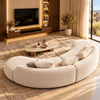 Sonsa Curved Modular Warm Ivory / Cream Sofa – 3 Seater | Mooazaa - MOOAZAA
