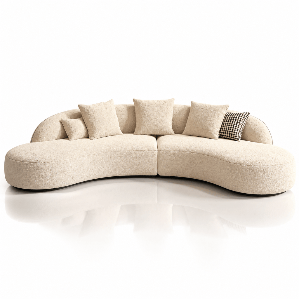 Sonsa Curved Modular Warm Ivory / Cream Sofa – 3 Seater | Mooazaa - MOOAZAA