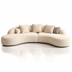 Sonsa Curved Modular Warm Ivory / Cream Sofa – 3 Seater | Mooazaa - MOOAZAA