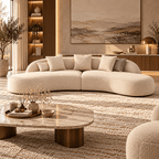 Sonsa Curved Modular Warm Ivory / Cream Sofa – 3 Seater | Mooazaa - MOOAZAA